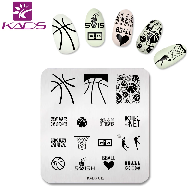 KADS Новые 2017 Довольно Спорт Шаблон баскетбола и Чистый Дизайн искусство Ногтей