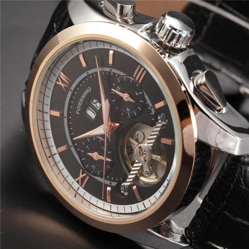 FORSINING мужские часы 2016 роскошный чехол из розового золота автоматические наручные
