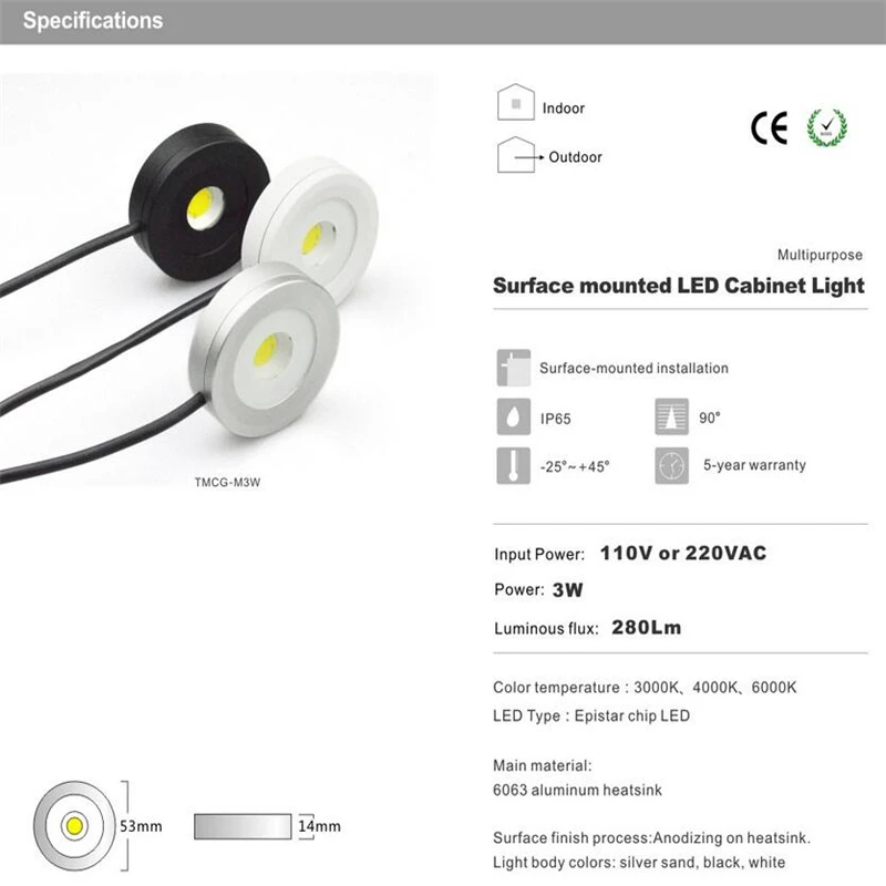 Мини светильник для шкафа 3 Вт 110 В 220 В|led cabinet light|cabinet light220v led |