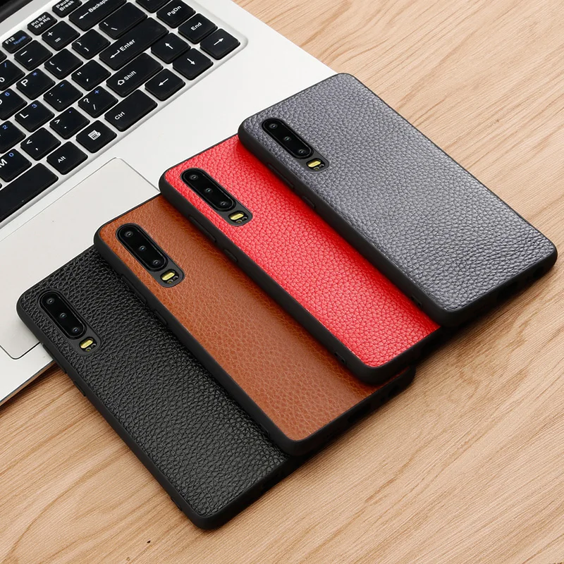 Винтажный чехол из воловьей кожи с зернистой фактурой для Huawei P20 P30 Pro задняя