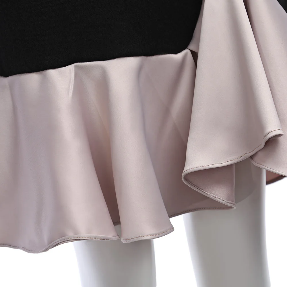 Шить черные женские платья одежда с длинным рукавом Slim Fit подол сексуальные мини