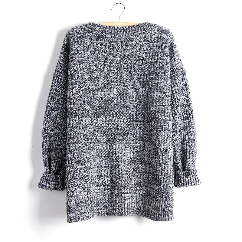 One Size(S-M) Color Mixed Sweaters Women Pull Over Knit Tops Long Back Lady Sweater O Neck Sleeve | Женская одежда