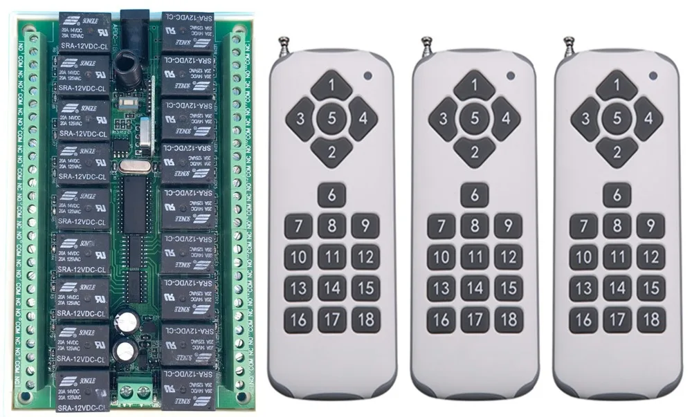 DC12V 24V 18 CH 18CH RF Беспроводной дистанционного Управление светильник выключатель