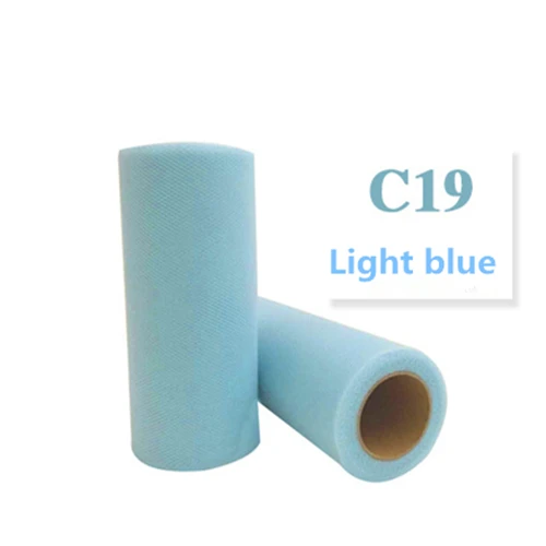 C19 Light blue Тюль в рулоне 15 см, 25 ярдов, рулон, ткань, катушка, пачка, вечерние, подарочная упаковка, украшение на свадьбу, день рождения, товары для декоративного рукоделия - Цвет: C19 Light blue