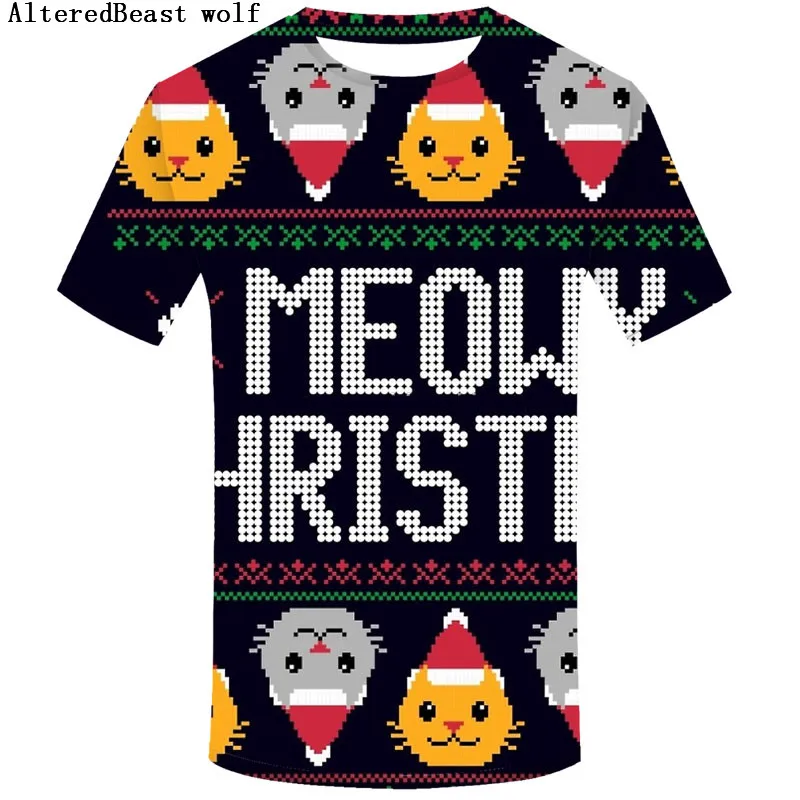 2018 новый мужской стиль большие рождественские футболки мужские забавные принты