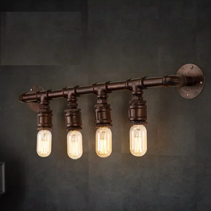 Американский Лофт стиль металлическая водопроводная труба лампа Эдисона