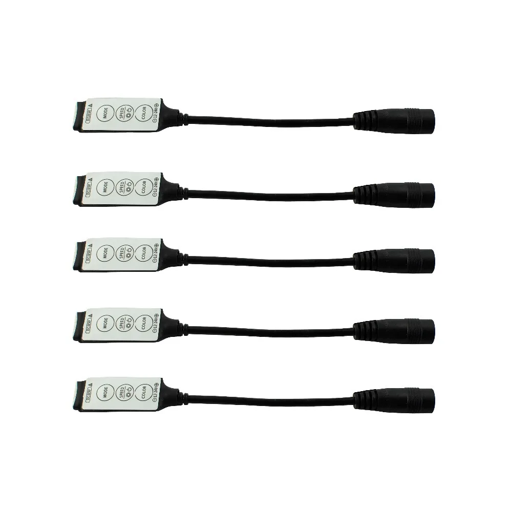 DC12V 3 ключа Мини RGBW светодиодный контроллер Диммер с блоком питания постоянного