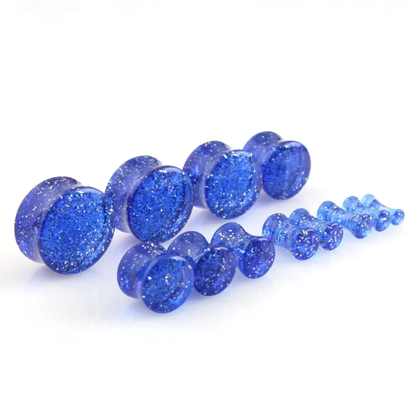 2 шт. ушные растягивающиеся синие акриловые разъемы тоннели Козелок Уха