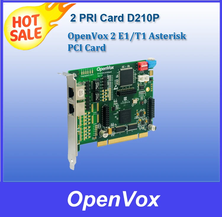 OpenVox D210P 2 Порт T1/E1/J1 PRI PCI карты для IP PBX АТС VoIP Шлюз IVR колл Центр|voip gateway|gateway voippbx card |