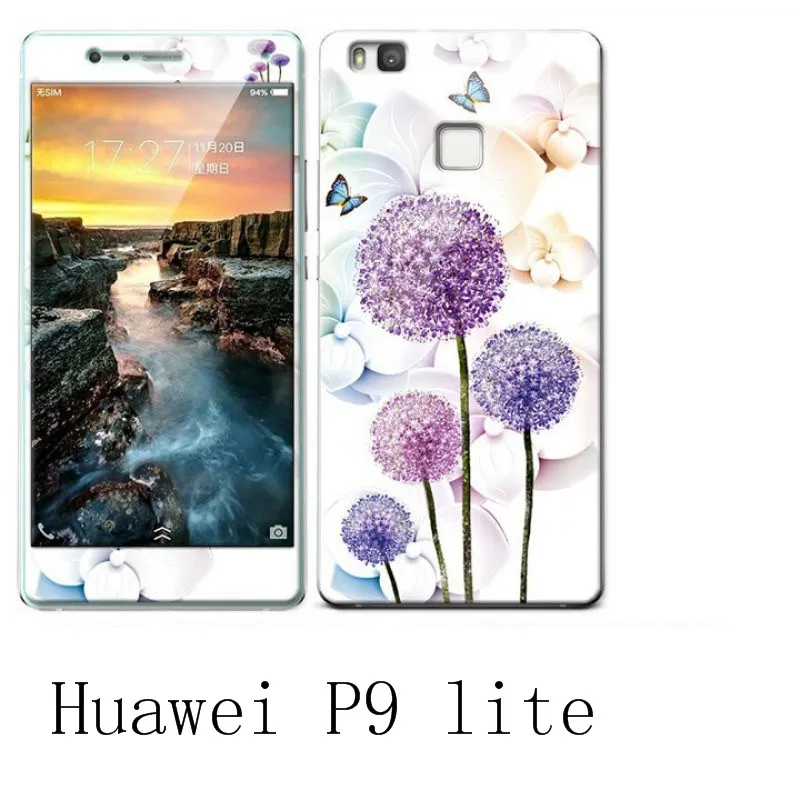 Huawei P9 Lite Silicone Luxury Soft Case For Phone With 360 Protective+Color Integrated Tempered Glass Cover |