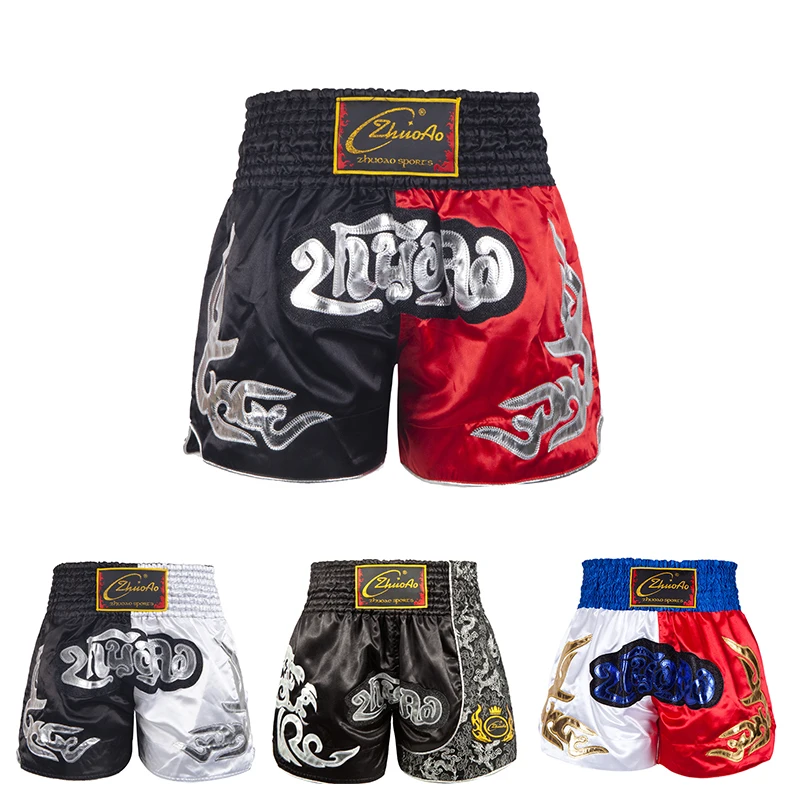 Мужские кикбоксинг MMA Muay Thai шорты для мальчиков тренировочный бой борцовка