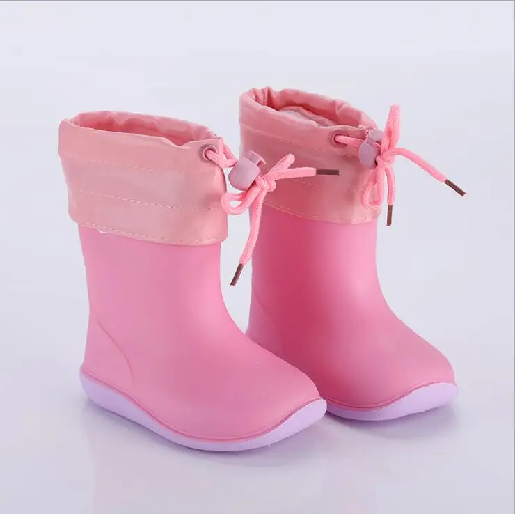 

Водонепроницаемые детские резиновые сапоги, теплые дождевые ботинки для мальчиков и девочек, детская обувь для дождя