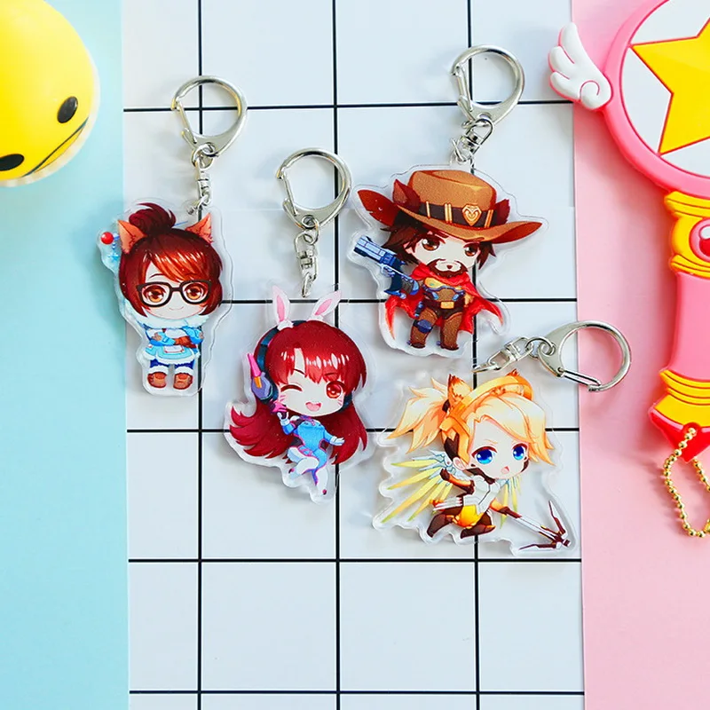 12 видов игровой брелок милый DVA Mei Genji Tracer McCree Reaper Widowmaker персонаж акриловый Шарм