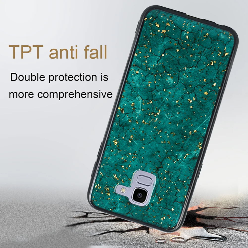Блестящий Мраморный чехол из фольги для Samsung Galaxy J4 J6 Plus 2018 блестящий мягкий ТПУ J8