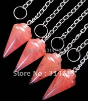 min order 10 mix beautiful10pcslot wholesale cherry quartz pendulum semi precious jewelry pendant bead qa3