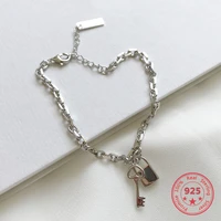100 925 silver creactive fashion key and lock charms forever bracelet jewelry gift for girlfriend lover