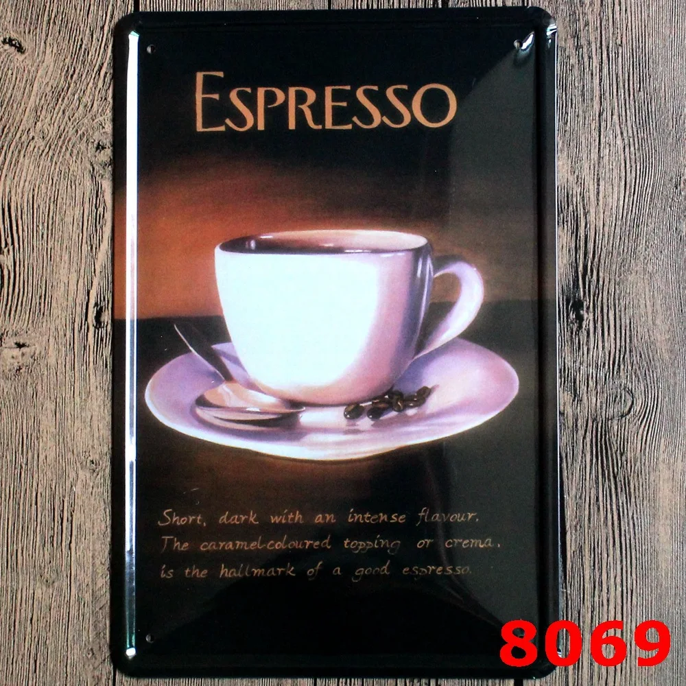 Американская Expresso печатная Настенная Наклейка железная доска с рисунком для