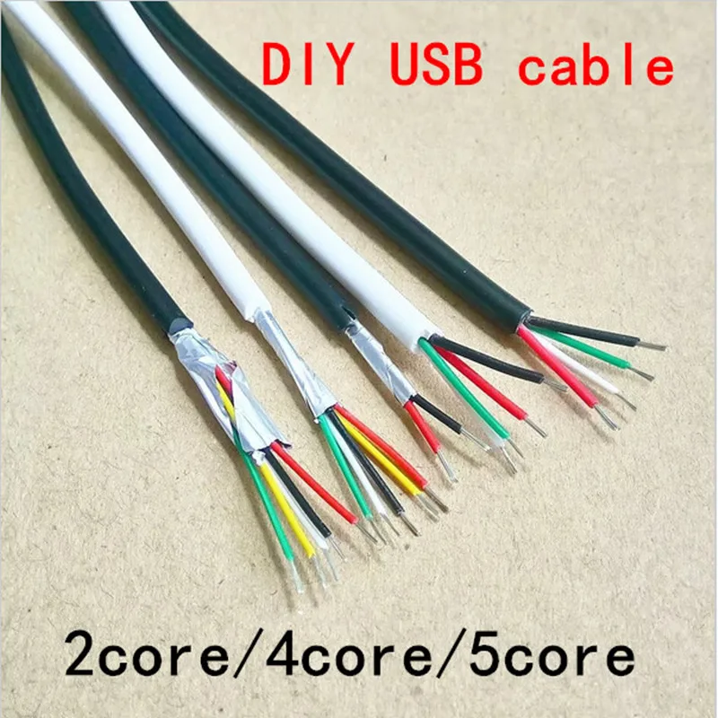 5m/10m/15/20m DIY UL2464 28 AWG 5 core cable for USB Mouse K