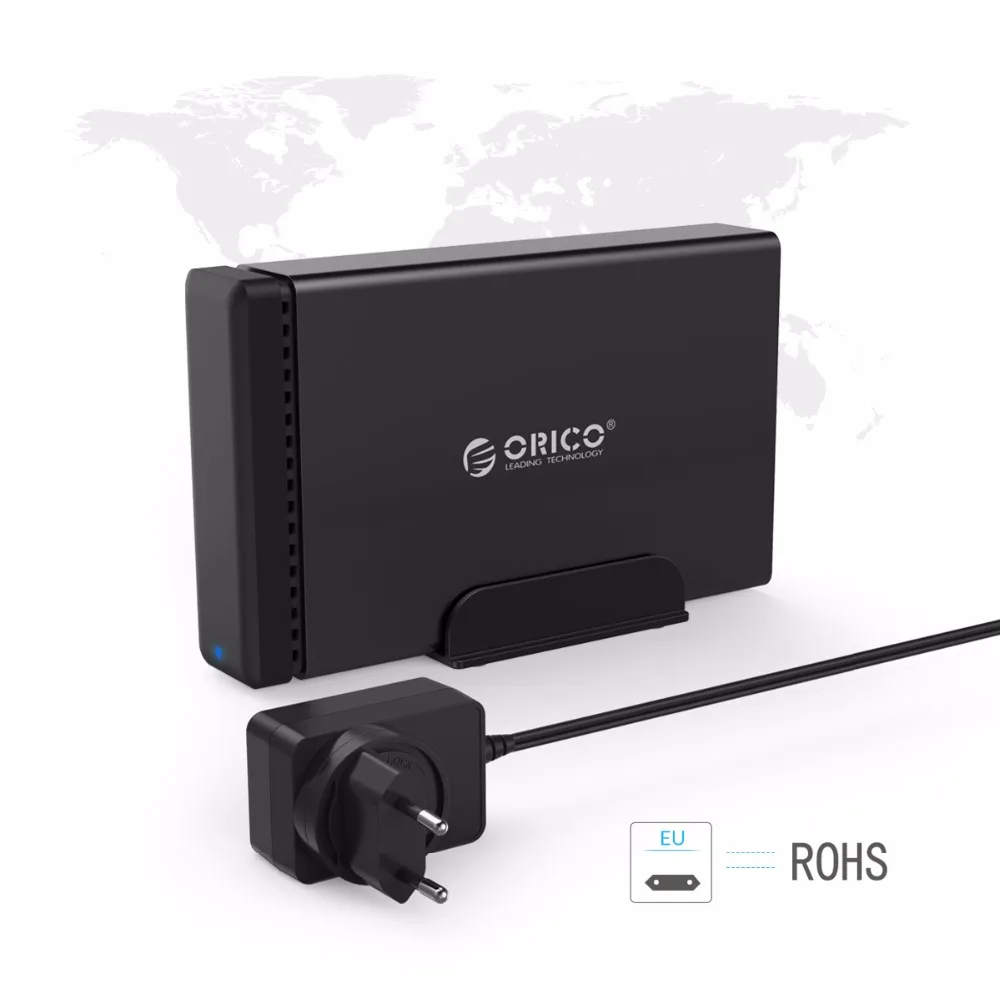 ORICO Алюминиевый жесткий диск type-C для SATA3.0, док-станция для жесткого диска 3,5 дюйма, чехол для жесткого диска с поддержкой UASP power MAX 10 ТБ, емкость для Seagate