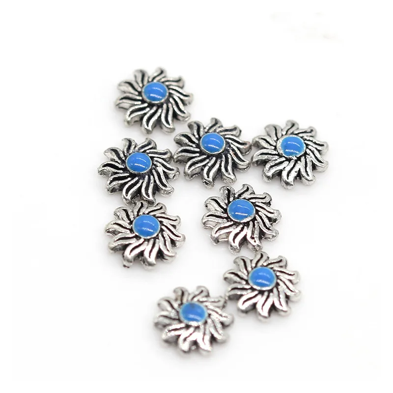 10 шт Сова металлическая Золотая основа Серебряная Звезда лист цветочный узор для