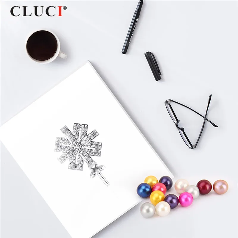 Кулон CLUCI из серебра 925 пробы с цирконом для ожерелья жемчугом кулон женщин