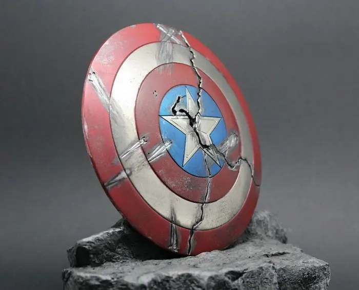1/6 масштаб Steve Rogers боевой урон Щит полная металлическая модель подарок камень платформа деликатное моделирование статическая модель игрушка Сбор