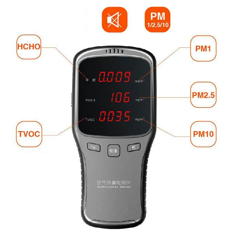 Формальдегид HCHO PM1.0 PM2.5 PM10 газоанализатор бытовой анализатор качества воздуха PM 1