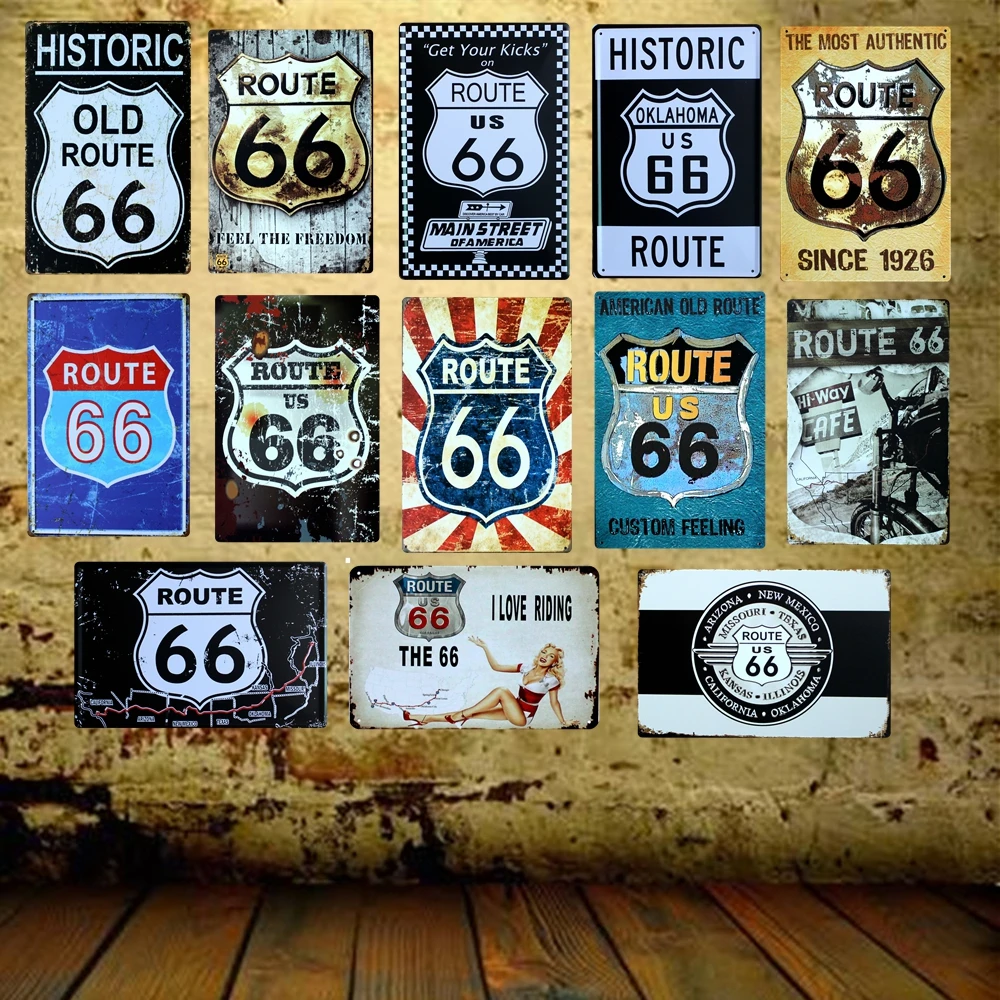 [Mike86] Route 66 металлическая табличка подарок для паба искусство знак на дом постер