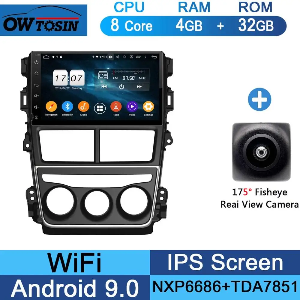 32G Fisheye Camera " ips 8 Core 4G ram+ 64G rom Android 9,0 автомобильный dvd-радио GPS для Toyota Yaris, Vios DSP CarPlay Parrot BT стерео - Цвет: 32G Fisheye Camera