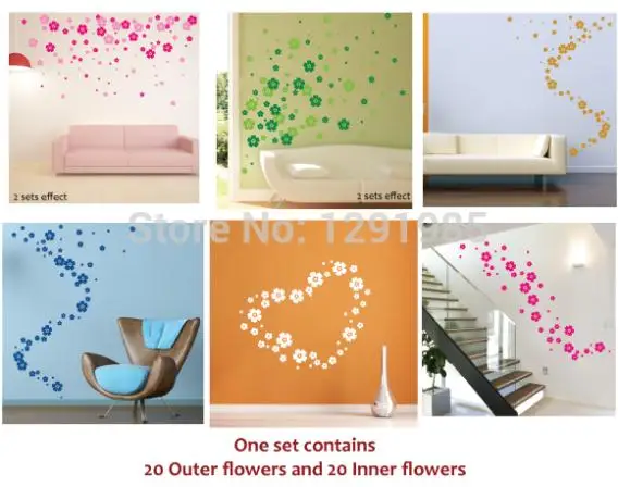 Забавный цветочный костюм DIY настенная виниловая наклейка Наклейки Декор