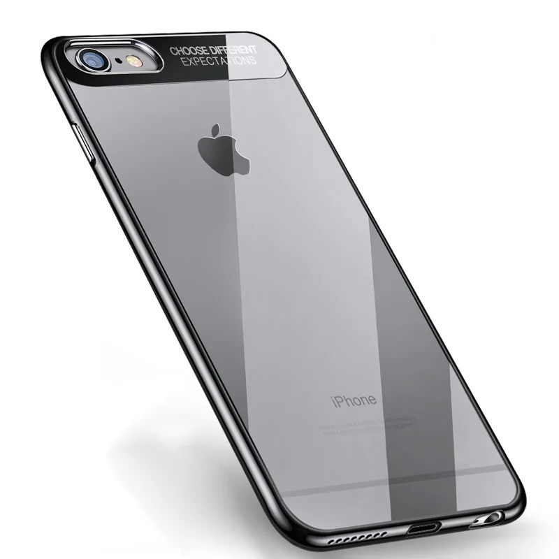 Роскошный мягкий чехол-бампер с покрытием для Iphone X 6 6s 7 8 Plus чехол прозрачный Fundas