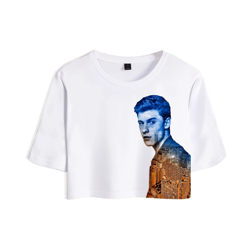 Женские кроп топы с 3D принтом Shawn Mendes модные летние модели 2019 лидер продаж