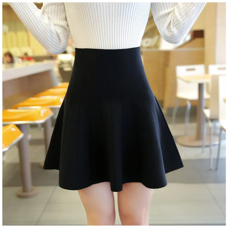 Осень и Зима 2016 хлопковая юбка женская трикотажная эластичная мини-юбка с