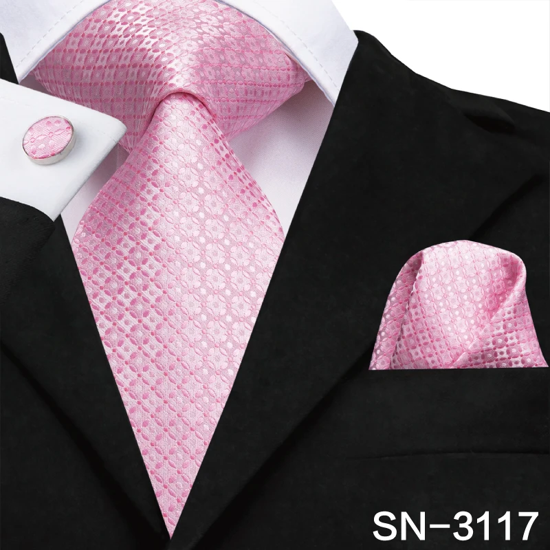 SN-3117 Hi-Tie Мужские галстуки высокое качество Шелковый тканый коричневый цветочный галстук набор носовой платок запонки Набор Бизнес Свадебные шейные Галстуки SN-3063 - Цвет: SN-3117