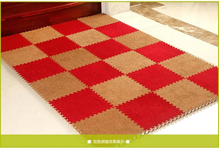 Meitoku мягкий EVA пены короткий мех головоломки детский игровой коврик; 9 шт Блокировка коврик; Коврик для упражнений, гостиная, 9 шт./лот каждый 32X32 см
