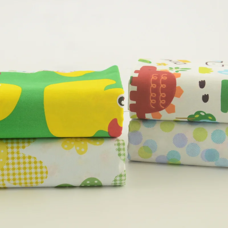 Booksew зеленый желтый хлопок ткань Telas Tecido 4 шт./лот квилтинга метр Лоскутные ткани