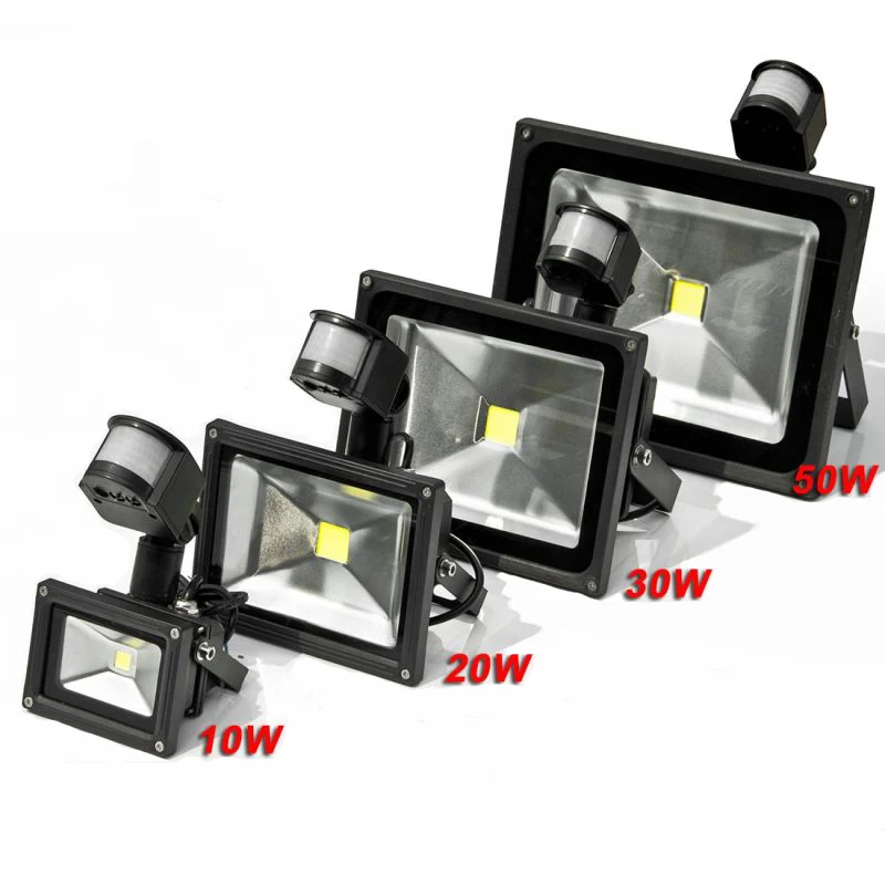 Светодиодный прожектор с датчиком водонепроницаемый IP65 наружный 10 Вт 20 30 50 AC110 240V