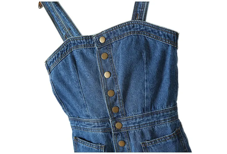 2019 летнее женское джинсовое платье сарафан комбинезоны джинсовые платья