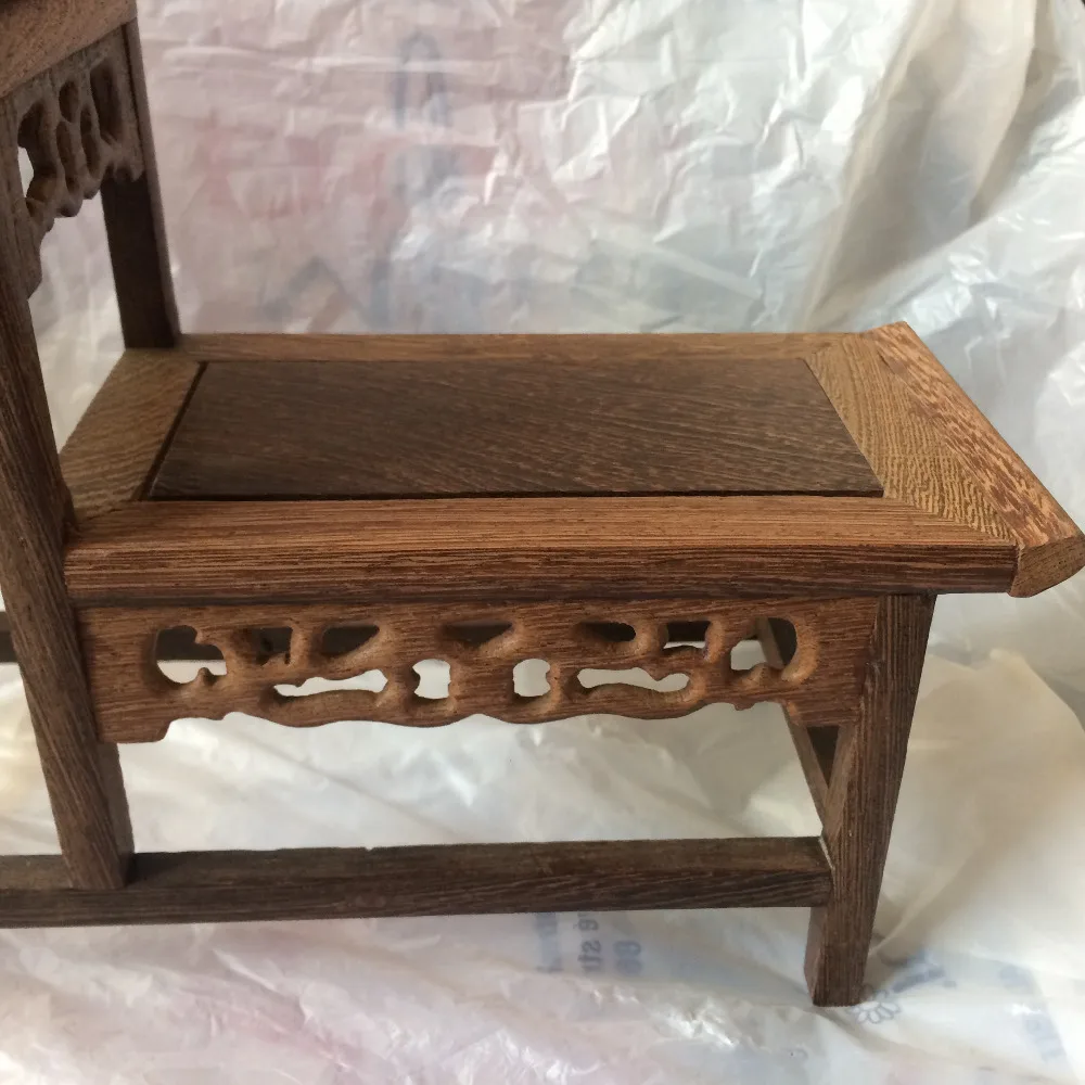 

new red suan-zhi wood rosewood China high-low style stand display shelf 8.7"
