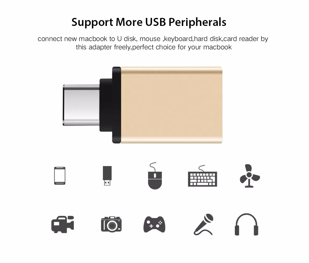 Лидер продаж адаптер с разъемом USB для Macbook USB3.1 типа C папа на 3 0 A мама Apple конвертер