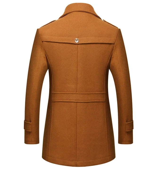 New Winter Warm Wool Coat Men Casual Slim Fit Jackets Outerwear Thick high-quality men's jacket stitching casual wool coat | Мужская