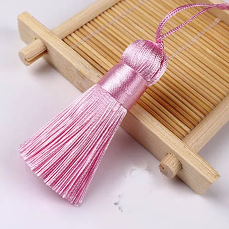 Pink 10 шт. 5 см короткая кисточка 23 Цвета Сати кисточки хлопок кулон с шелковыми нитями для Diy ювелирных изделий изготовление ручной работы поставщик - Цвет: Pink