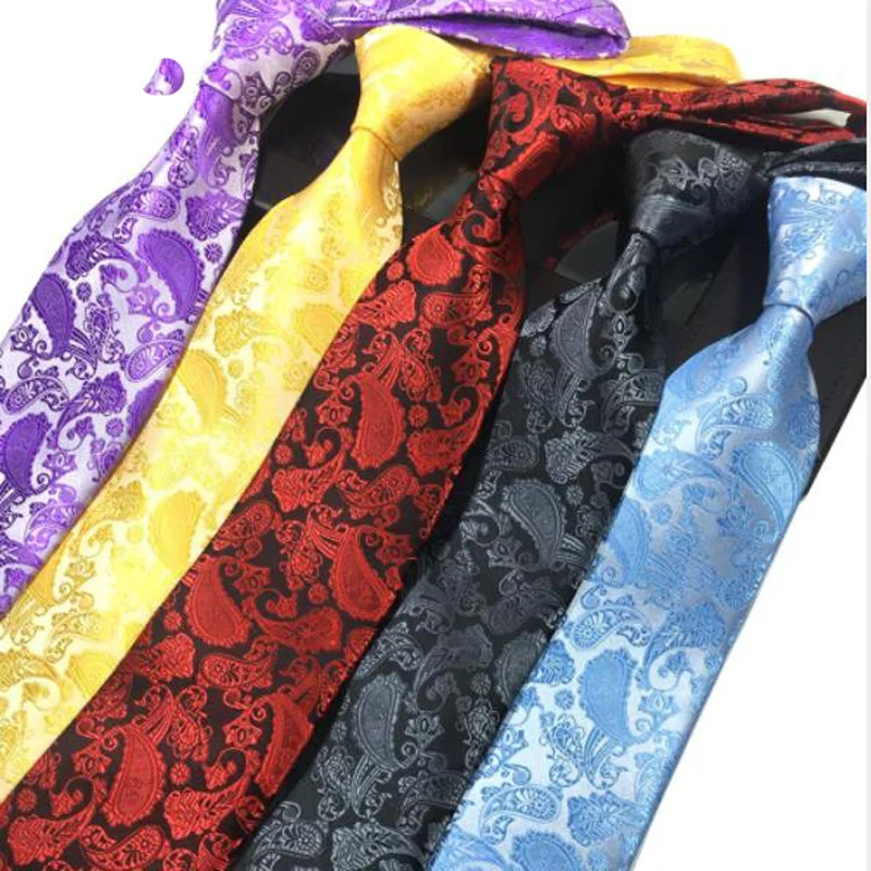 New Paisley Mens Ties Pocket Square and Cufflinks for Wedding Business Suits Fashion Corbatast Floral 3pcs/set | Аксессуары для