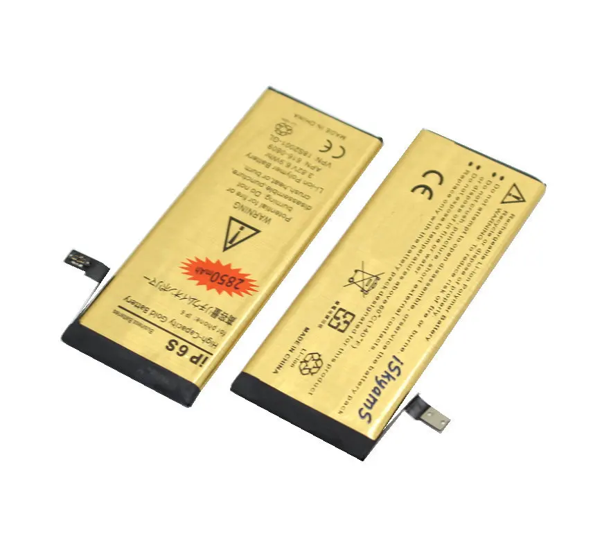 100 шт./лот 3 82 V 2850mAh 0 цикл Высококачественный золотой Сменный аккумулятор для iPhone 6S