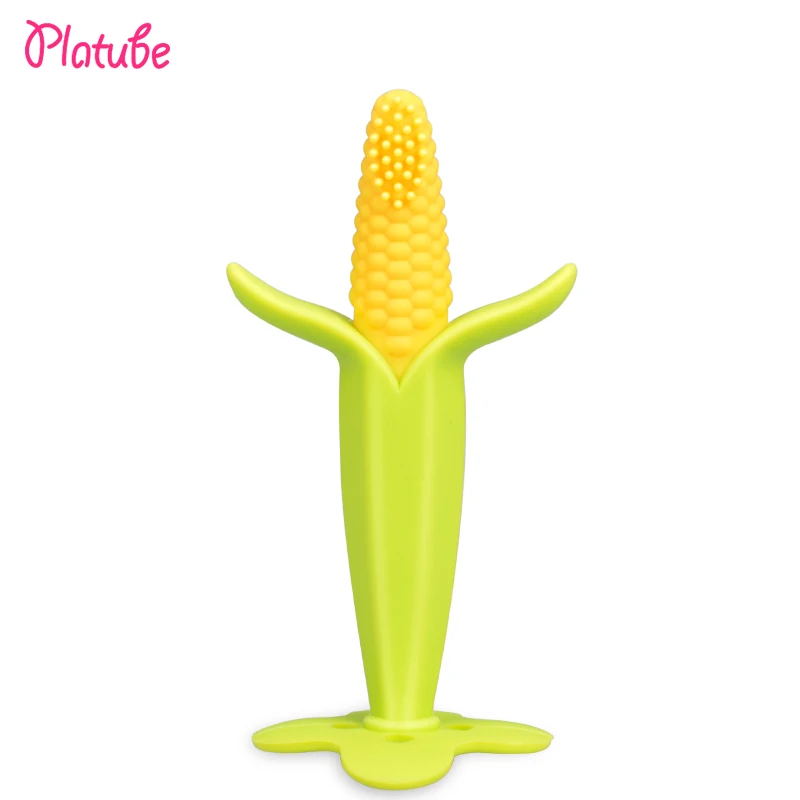 Детская силиконовая учебная зубная щетка BPA Free Corn Shaped безопасный Прорезыватель