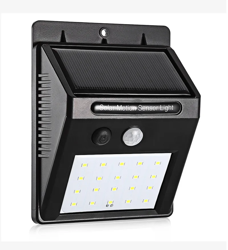 solar sensor light 20 светодиодный солнечный светильник с PIR датчиком движения, безопасный Солнечный садовый светильник, уличный водонепроницаемый Солнечный светодиодный светильник для патио, двора - Испускаемый цвет: solar sensor light