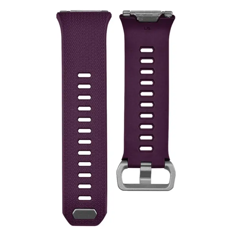 Dark purple Силиконовый ремешок на запястье, спортивный браслет, ремешок на запястье, сменный ремешок для часов для Fitbit, ионная полоса, маленький, большой размер, умные аксессуары - Цвет: Dark purple
