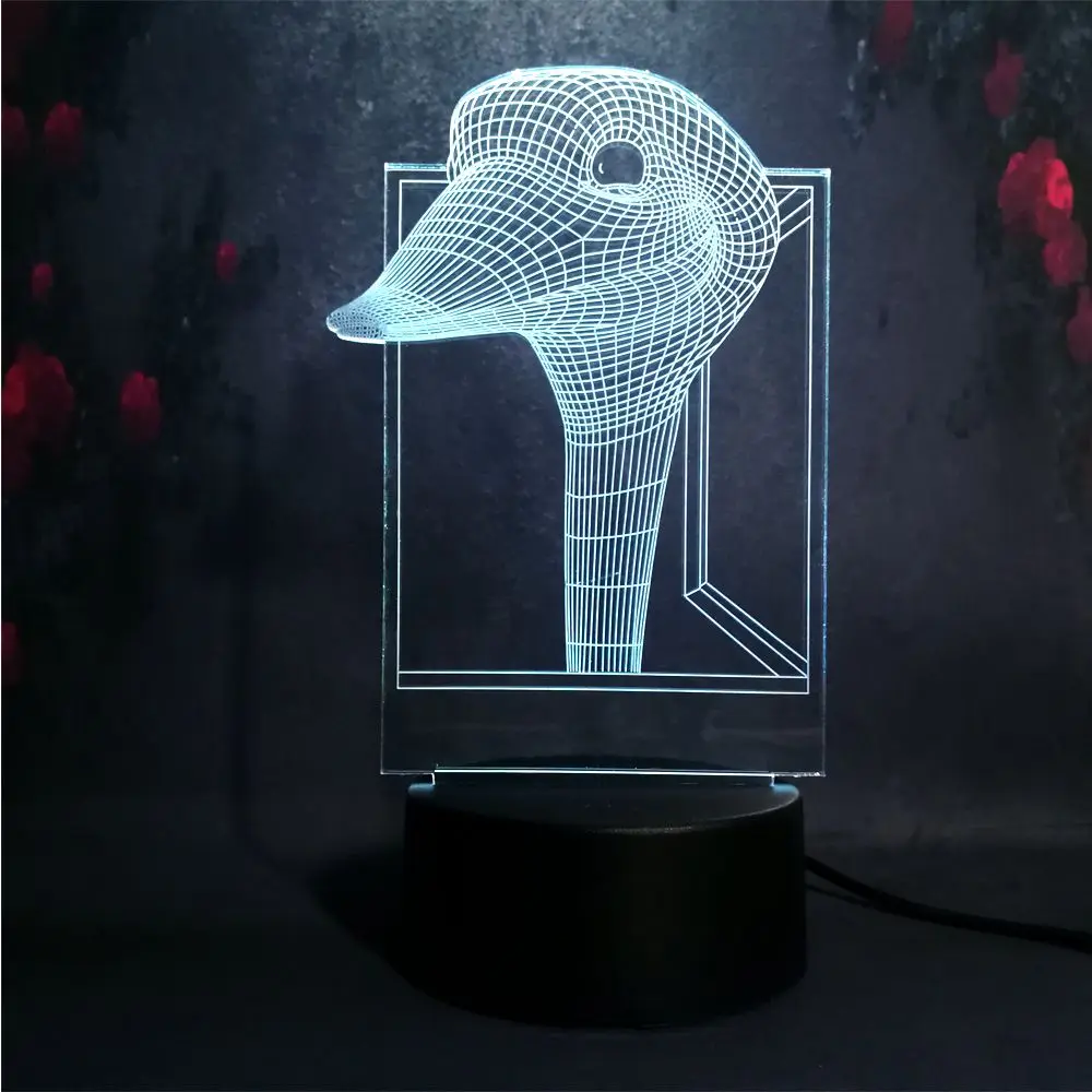 Светодиодный ночник Arilux в форме головы гусиной лавы с креативным 3d декором