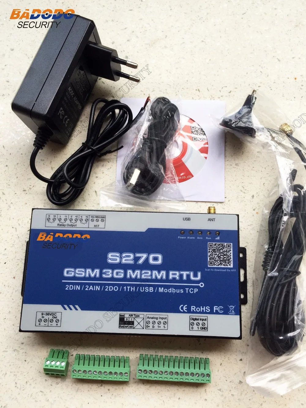 2G GSM GPRS 3G RTU мультипорт ввода/вывода удаленный терминал S270 с 2AIN + DIN релейный выход