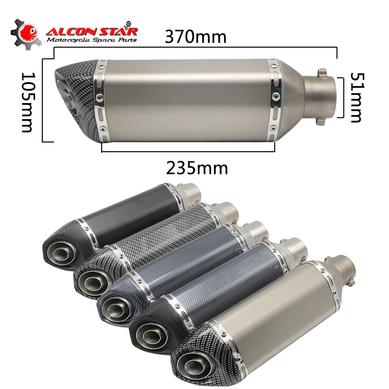 

Alconstar- Motorcycle Motorbike AkExhaust Muffler Pipe Escape Moto with DB Killer Fit Most Off Road ATV Pit Bike Racing